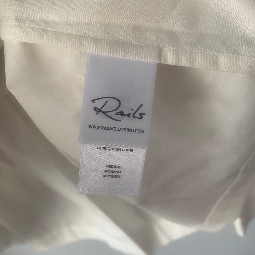 NWT Rails‎ Noella Top White Poplin Cotton Blend Size Medium - Picture 8 of 9